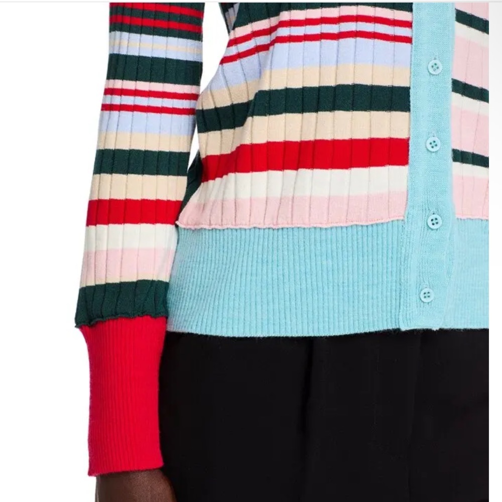 NWT Aldo Martins Talo Striped Multicolor Button Cardigan in Striped Powder - Picture 5 of 10